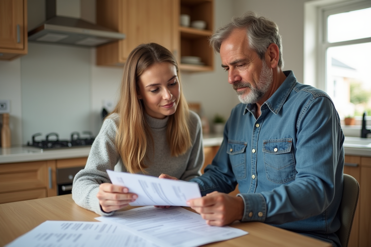 Femme vérifiant une facture d
