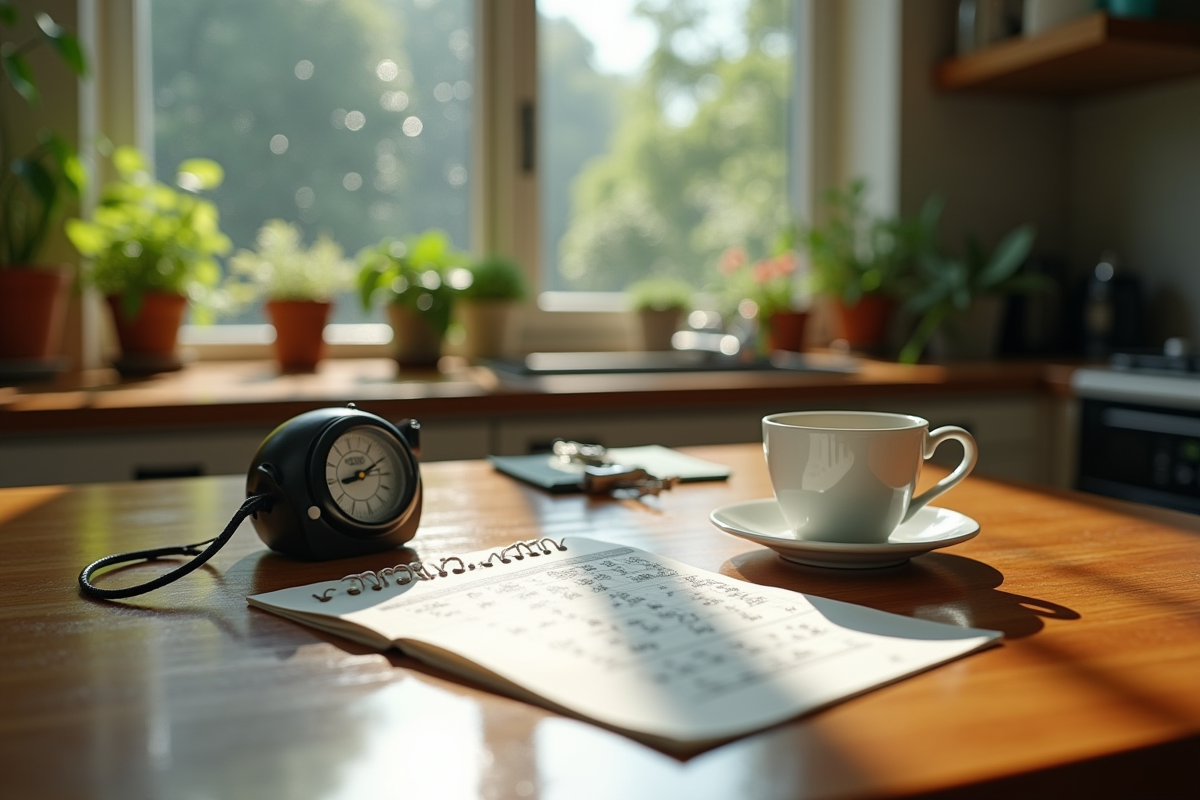 Table de cuisine avec schedule d